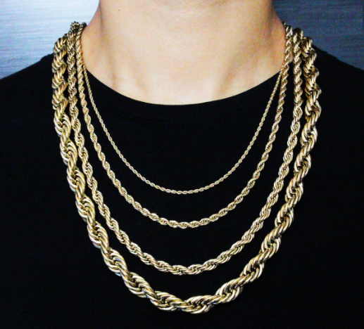 cadenas de oro laminado 18k para hombre